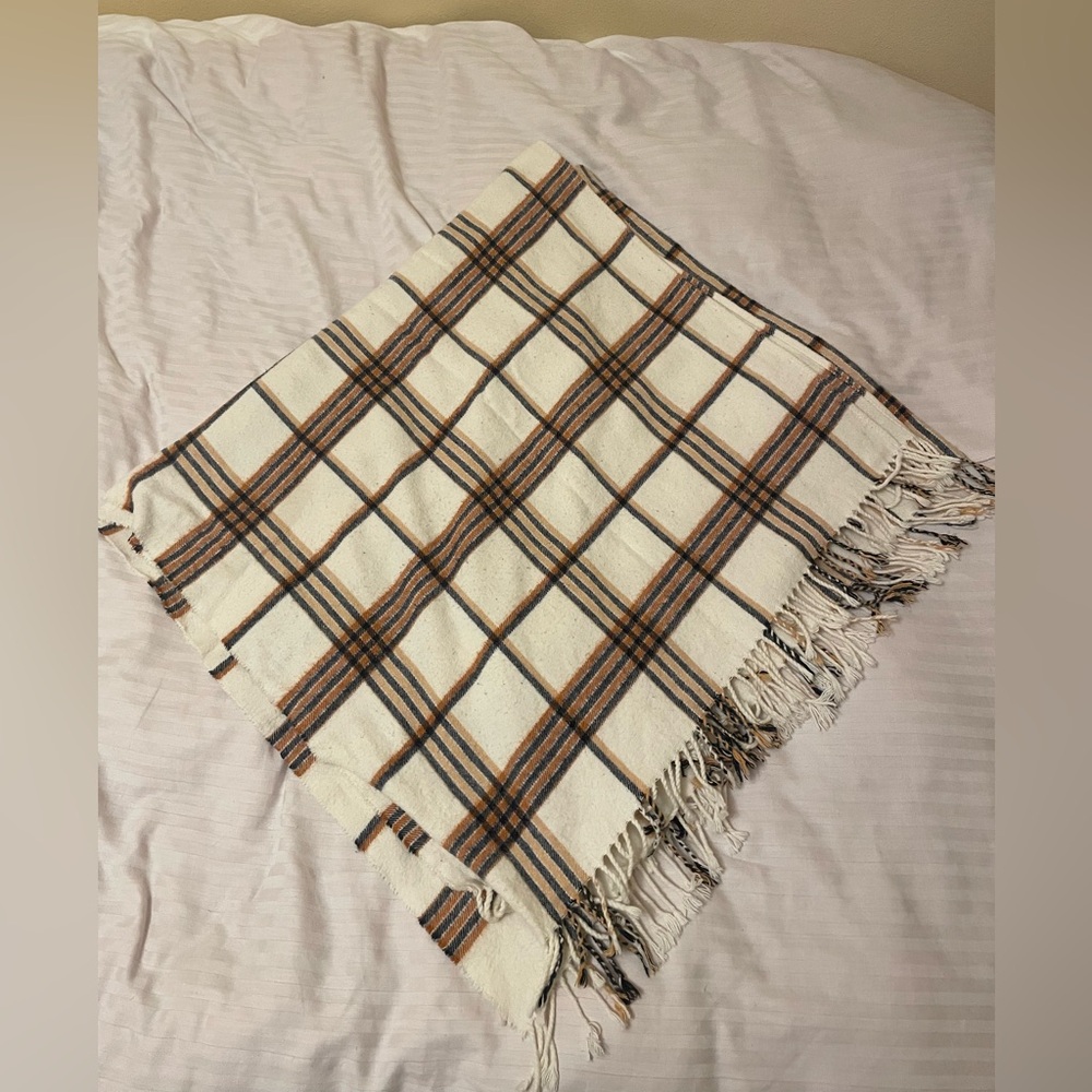 Maje Cream and Brown Plaid Cape - Picture 3 of 3